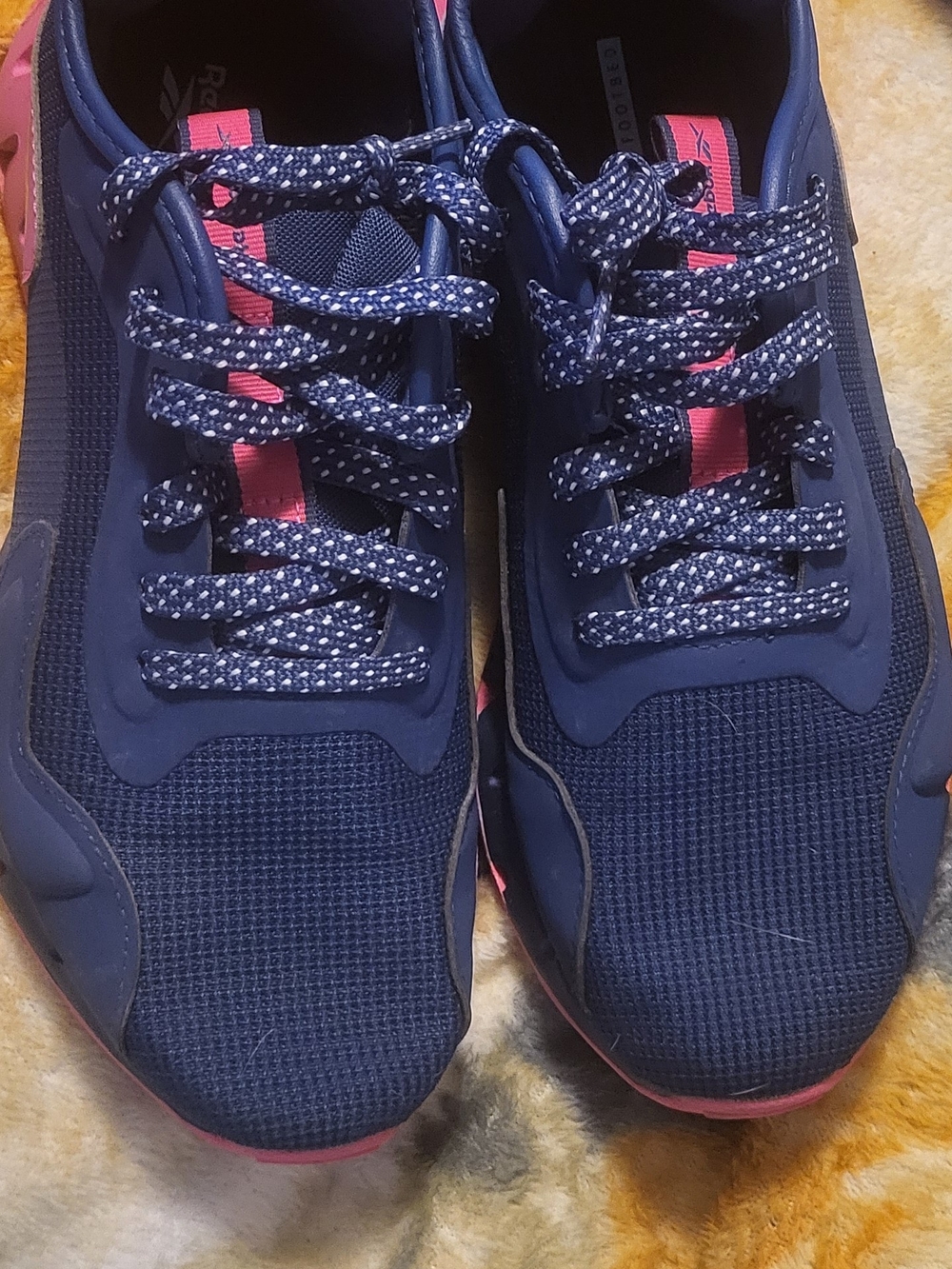Reebok Kids Navy and Pink Mesh Athletic Sneakers